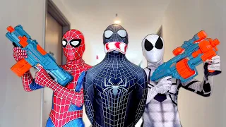 TEAM SPIDER-MAN vs BAD GUY TEAM | RESCUE VENOM From BAD-HERO ( Live Action )