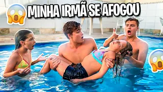 MINHA IRMÃ DE 12 anos SE AFOGOU NA PISCINA! •Irmãos Scribel•