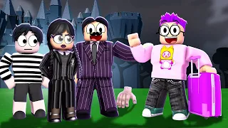 We Get Adopted By WEDNESDAY ADDAMS In Roblox?!? *CRAZY ROBLOX STORY!*