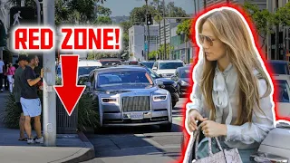 Jennifer Lopez Parks In The Red Zone While Shopping In Beverly Hills