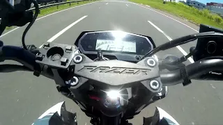 TOP SPEED LIMITANDO NO CORTE DE GIRO COM PINHAO 16 NA FZ25!!!