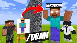 MOB BATTLE, But Anything I Draw Turns to Real Life in Minecraft😱