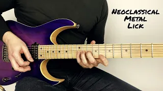 Neoclassical metal lick - alternate picking and legato (with tab) | Licks - #5