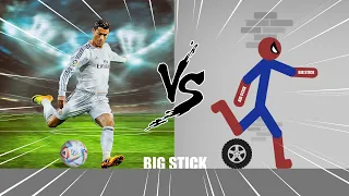 Cristiano Ronaldo vs Spider Stickman | Stickman Dismounting funny moments | Best Falls