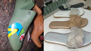 How to make easy pattern for sandals.(Handmade)shoemaking Tutorials