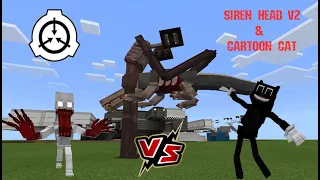 SCP Foundation VS Siren Head V2 & Cartoon Cat (Minecraft PE)