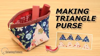 Making a Triangle Purse | Scrap Fabric Diy Ideas [sewingtimes]