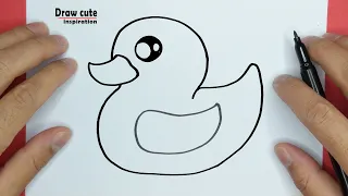 How to draw a cute Duck, step by step, Draw cute inspiration