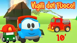 Pompieri! Camion dei Vigili del Fuoco - Leo il Camion | 10' Compilation per bambini