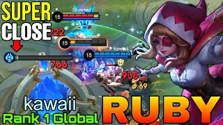 Super Close Game Ruby Comeback Gameplay - Top 1 Global Ruby by kawaii - Mobile Legends