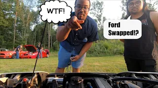 Car Show Reactions to Ford swapped Turbo Miata! (Hidden camera)