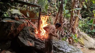 Make Hot And Cold Shower System In The Jungle, Survival Instinct, Wilderness Alone (ep75)