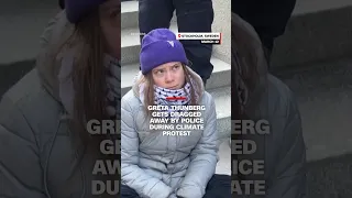 Greta Thunberg gets dragged away by police during climate protest