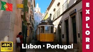 Two sunny winter days in Lisbon, capital city of Portugal | Walking Tour | 4K 60fps