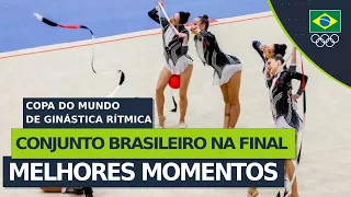 Conjunto do Brasil na grande final da Copa do Mundo de Ginástica Rítmica