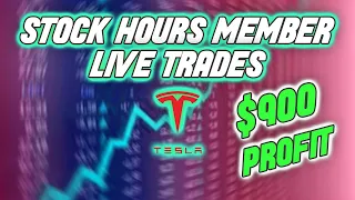 Student Day Trading Live With TSLA Making $900 From The Start To End In Under 2 Minutes