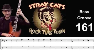 ROCK THIS TOWN (Stray Cats) How to Play Bass Groove Cover with Score & Tab Lesson