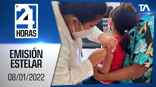 Noticias Ecuador: Noticiero 24 Horas 08/01/2022 (Emisión Estelar)