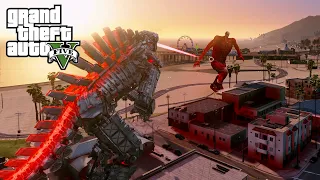 Mechagodzilla vs Colosal Titan Epic Fight GTA V Mods