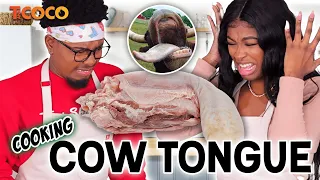 Professional Chef Teaches The Worst Amateurs Ever How to Cook COW TONGUE! | T and Coco Ep. 6, Part 1