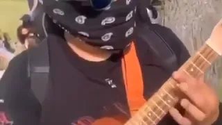 man plays spongebob (Twelfth Street Rag) on ukulele