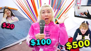 $50 VS $1000 SLUMBER PARTY challenge!