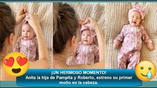 El video mas tierno de la Mini Pampita, estrenando su primer moño en la cabeza.