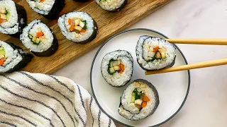 Veggie Kimbap (Korean Seaweed Rice Rolls) Recipe