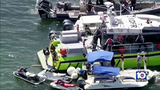 Woman hospitalized after crash involving personal watercrafts