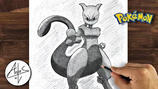 How To Draw Pokemon Mewtwo | Pokemon Drawing Tutorial For Beginners