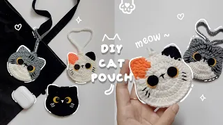 ♡ Crochet Cat Pouch Tutorial | 3-in-1 Pattern | Plus Silver Button Unboxing ♡