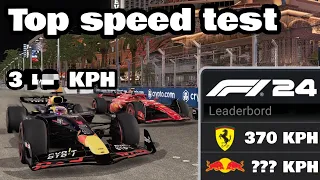 F1 24 top speed test (every car) +slipstream