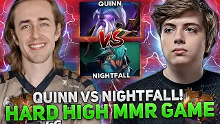 QUINN vs NIGHTFALL! WHO IS STRONGER?! | QUINN plays VOID SPIRIT in a HARD GAME with TIMADO DOTA 2!