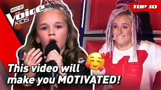 MOST MOTIVATING and INSPIRATIONAL songs on The Voice Kids! 😁 | Top 10