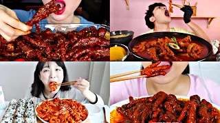 SPICY CHICKEN FEET ASMR EATING