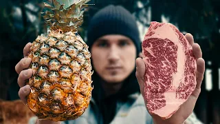 Tested Primitive Way to Cook Meat Over Coals | Ribeye in Pineapple