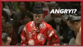 Angry Sumo Gyoji (judge) YELLING!