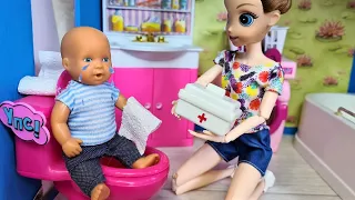 24 HOURS IN THE TOILET EATING ONLY SWEETS🤣🤣 Katya and Max the funny family barbie dolls collection