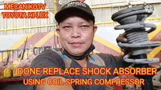 HOW TO REPLACE DEFECTIVE FRONT SHOCK ABSORBER TOYOTA HI-LUX.