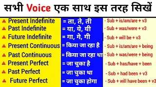 सभी Passive Voice को एक सेकंड में सीखें/Use of passive voice in spoken English | All Passive Voice |