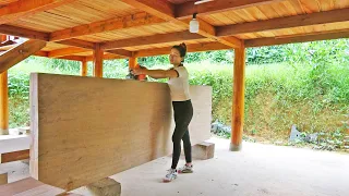 How To Make Big Wooden Table & Chair - Woodworking Large Wood - BUILD BIGGEST LOG CABIN