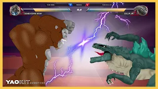 Kong vs Zilla Jr with Healthbars | YaoKit Animations
