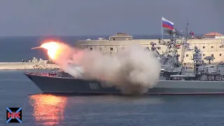 Russian frigate missile misfire during parade [HD]