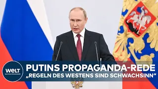 PUTINS PROPAGANDA-REDE zur Annexion besetzter Gebiete in der Ukraine | WELT DOKUMENT