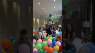 We filled his room with 5,000 BALLOONS #shorts 🤭😳