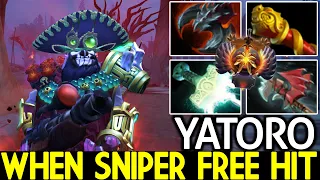 YATORO [Sniper] When Sniper Free Hit is Nightmare Dota 2