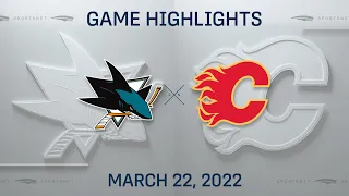 NHL Highlights | Sharks vs. Flames - Mar. 22, 2022