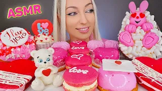 ASMR EATING PINK FOOD, VALENTINE’S DAY CANDY, CHOCOLATE, CAKE, 컬러, 디저트, 분홍색 음식 (DESSERT) MUKBANG 먹방