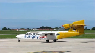 Trislander start up and take off from Guernsey