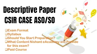 CSIR ASO SO Descriptive Paper | CSIR ASO SO Paper 3 Preparation - Part 1
